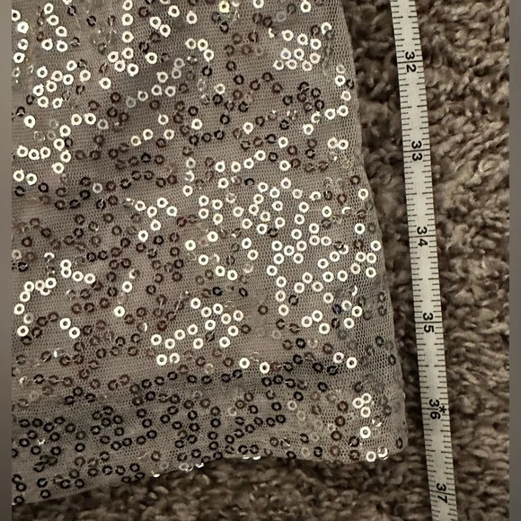 Silver Sequence Mini Dress One Shoulder size 14 - Picture 4 of 6